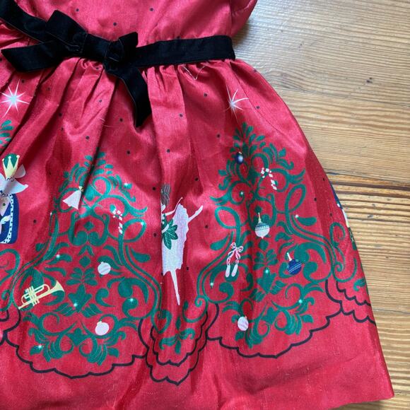 Bonnie Jean red Nutcracker themed sleeveless dress SIZE 4 - Picture 3 of 7